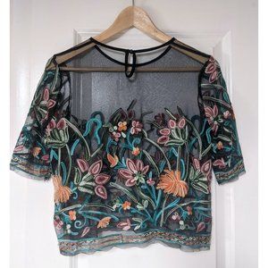 ASOS Embroidered Floral Crop Top